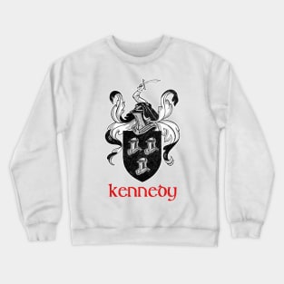 Kennedy Surname  / Faded Style Family Crest Coat Of Arms Design Crewneck Sweatshirt